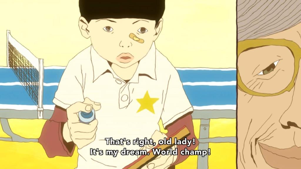 Ping Pong: the Animation - Peco flashback to his childhood, dream of ping pong