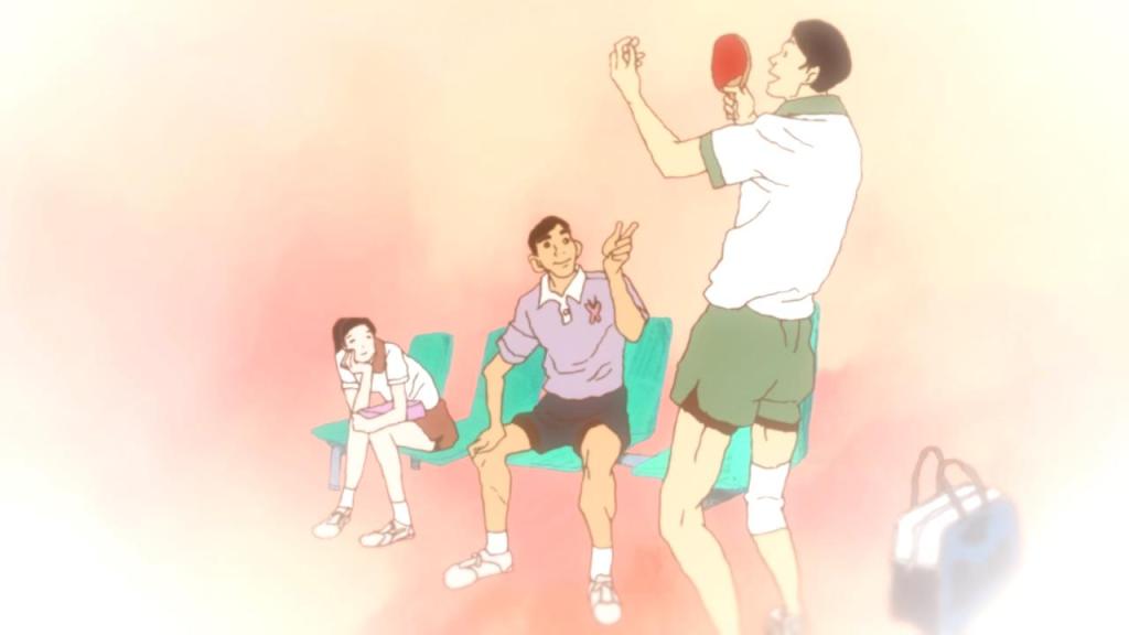 Ping Pong: the Animation - the three elders, old lady, coach koizumi/butterfly jo, and poseidon CEO when they're young and lively